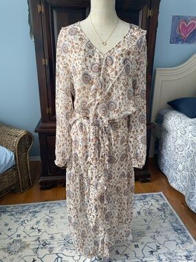 Lucky Brand Boho Floral Maxi Dress-Med-NWT